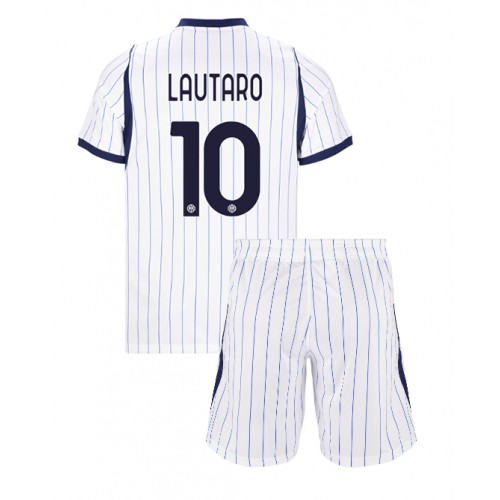 Stroje piłkarskie Inter Milan Lautaro Martinez #10 Koszulka Wyjazdowej dla dzieci 2026-27 Krótki Rękaw (+ szorty)